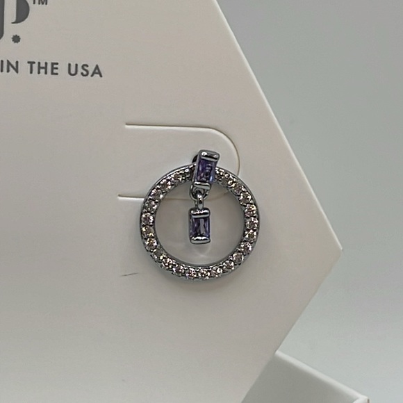 Bomb Party Earrings RBP5500 GLEAMING GODDESS Purple Topaz CZ/ Hematite Plating - Picture 2 of 4